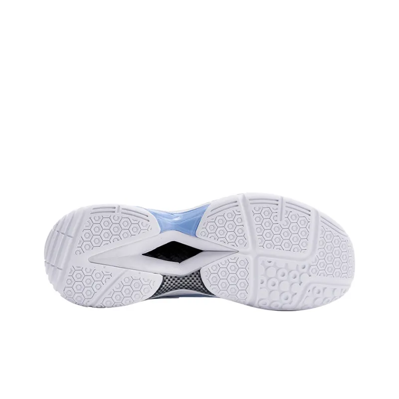 KUMPOO Badminton Shoes Unisex Low Top White Light Blue-5