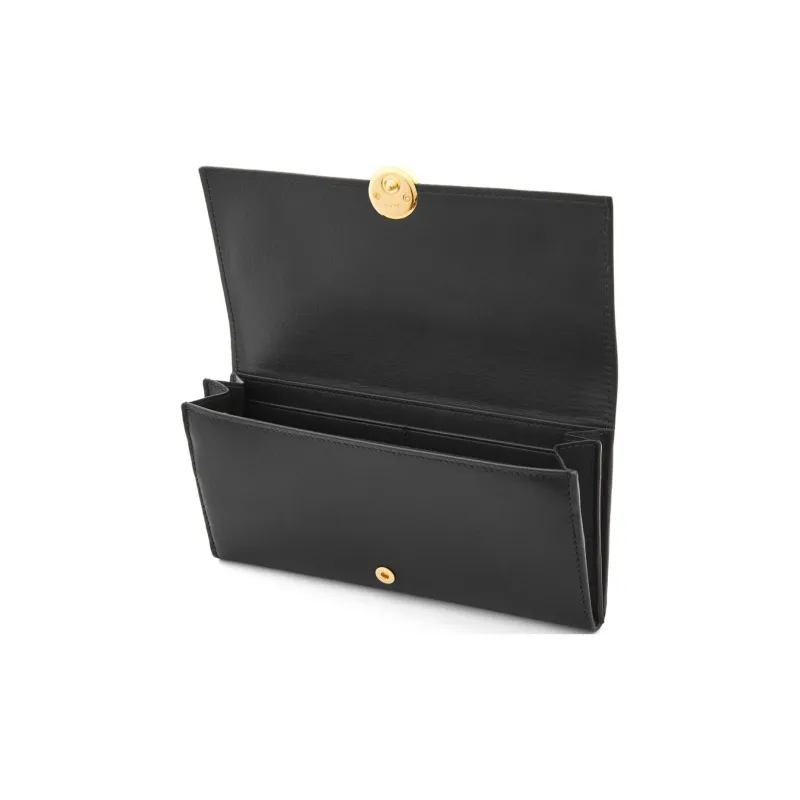 LOEWE Shiny Nappa Calfskin Wallet Unisex Black-3