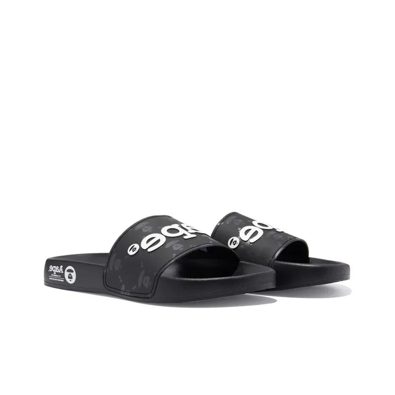 Aape Rubber Sole Abrasion-Resistant Slide Slippers Unisex Black-1