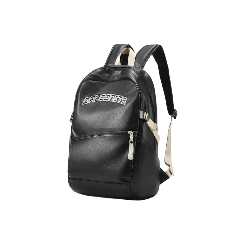 DRACONITE PU Students Backpack Regular Unisex Obsidian Black-1