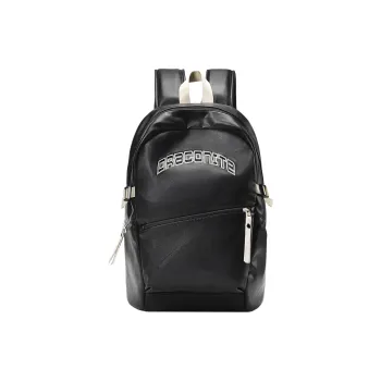 DRACONITE PU Students Backpack Regular Unisex Obsidian Black