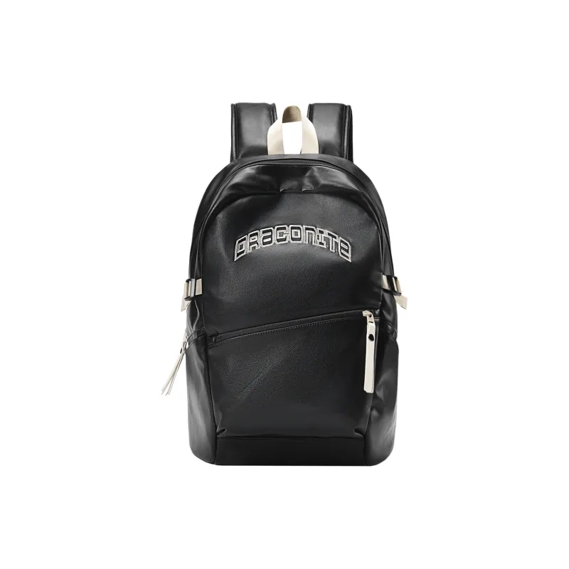 DRACONITE PU Students Backpack Regular Unisex Obsidian Black-0