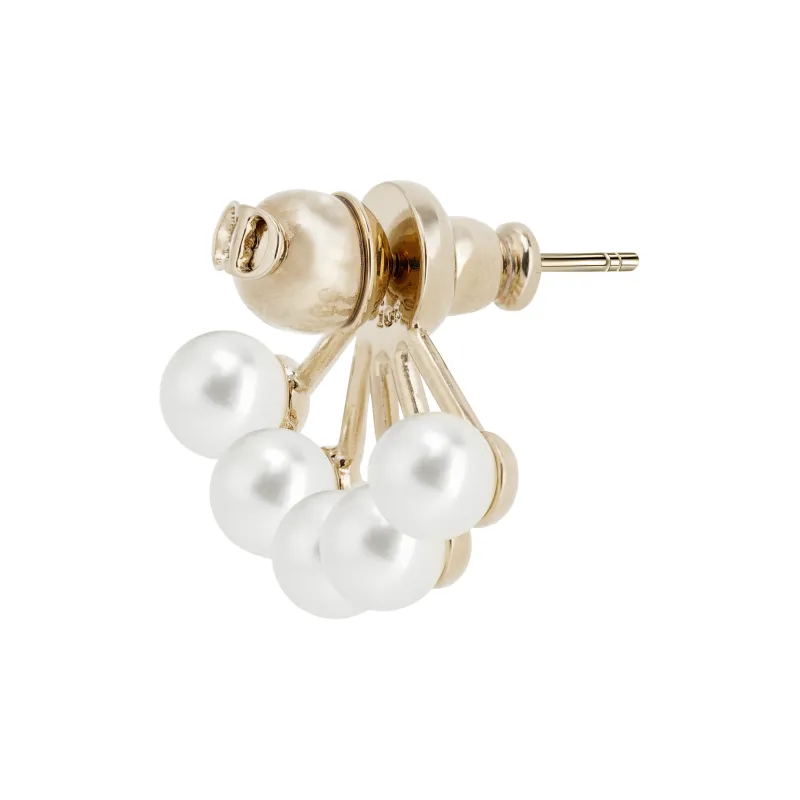 DIOR Resin Bead, Metal Earrings Women's Gold-1