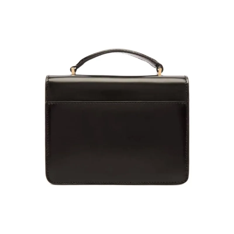 BALLY Patent Leather Calfskin Shoulder Bag, Crossbody Bag, Handbag Mini Women's Black-3