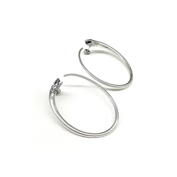 CELINE Brass Earrings Women's Silver