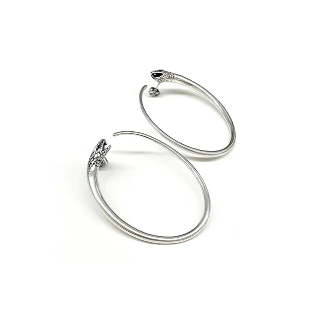 CELINE Brass Earrings Women's Silver-0