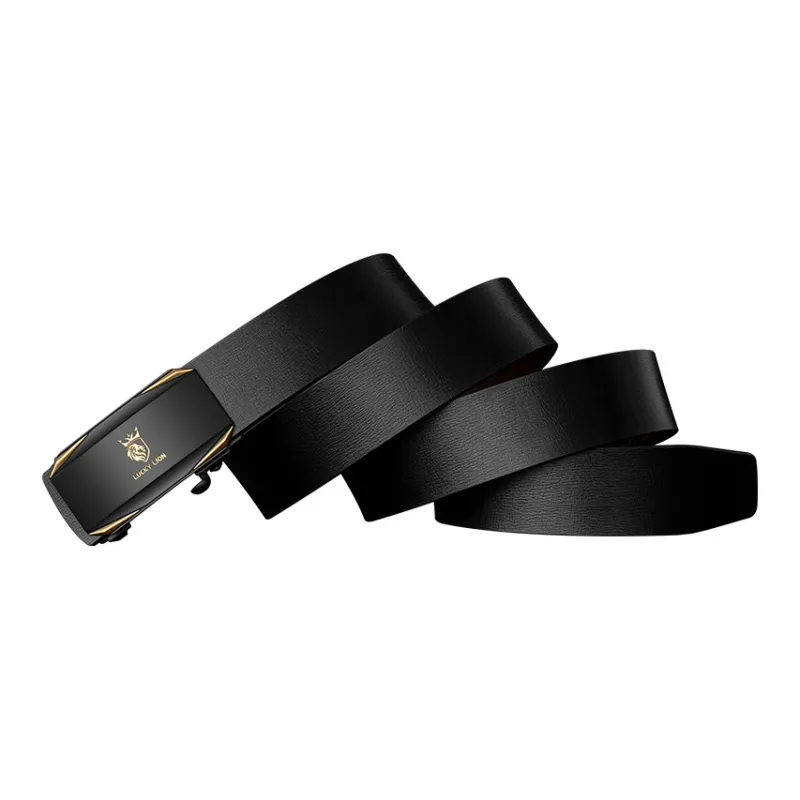 LUCKY LION Automatic Buckle Business Advanced Elegant Leather Belts Men's-2