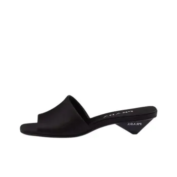 PRADA 35mm Triangle heel Satin Mules