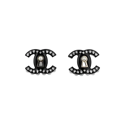 CHANEL Earrings Women's Black