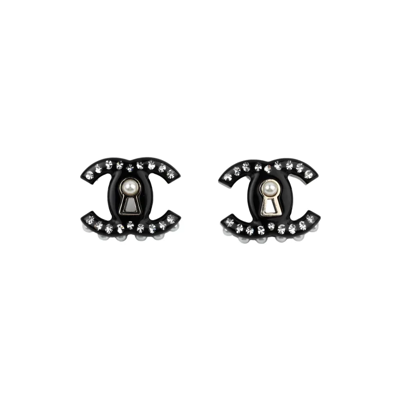 CHANEL Earrings Women's Black-0