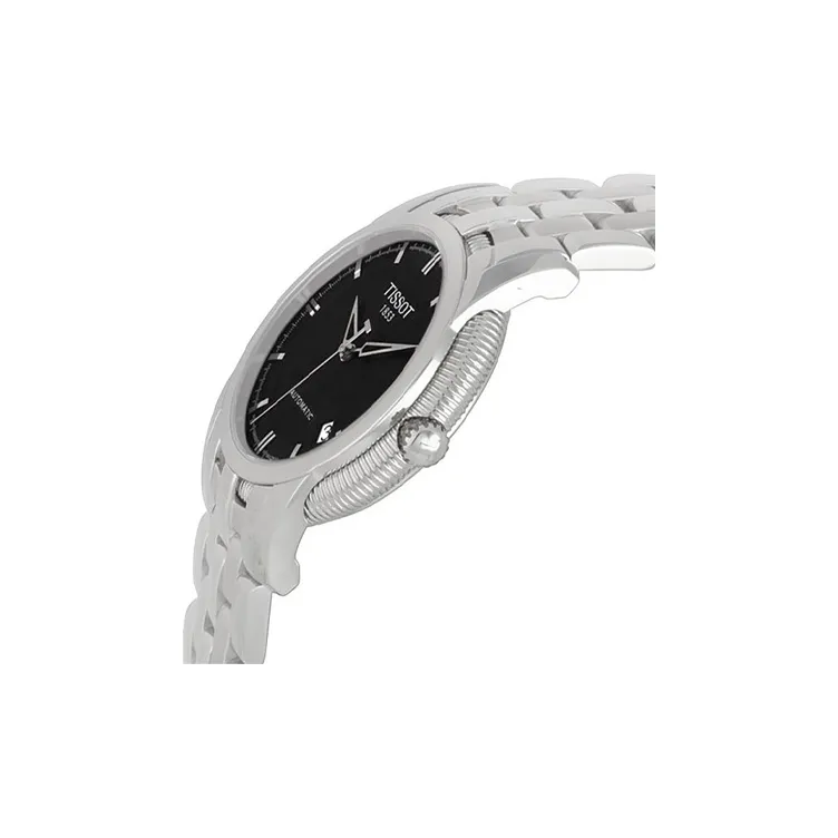 TISSOT Treasure Ring Series Automatic Mechanical Movement Men's Watches Watch 39.5mm Black Dial Steel Case Steel Strap-2