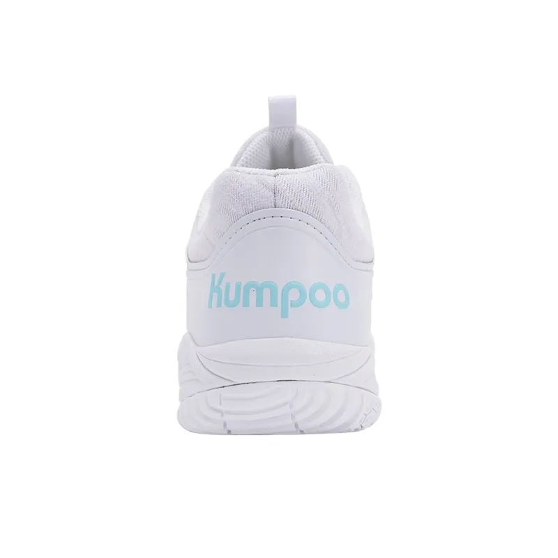 KUMPOO Badminton Shoes Unisex Low Top White Aqua Green-4