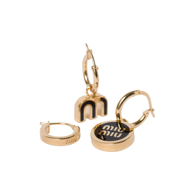 MIU MIU Set Of Three Clasp Fastened Hoop Earrings-1