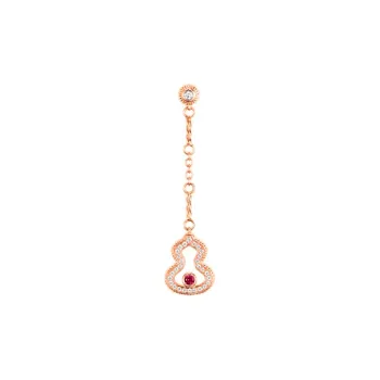 Qeelin Wulu 18K Rose Gold Diamond And Ruby Earrings Women's