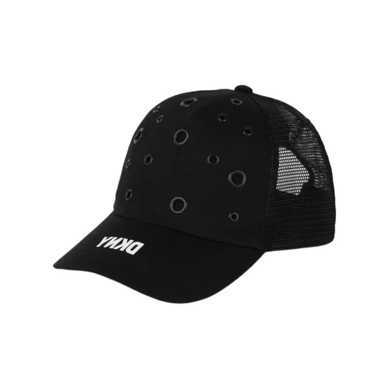 DKNY Logo-print Eyelet-embellished Cotton Cap-0