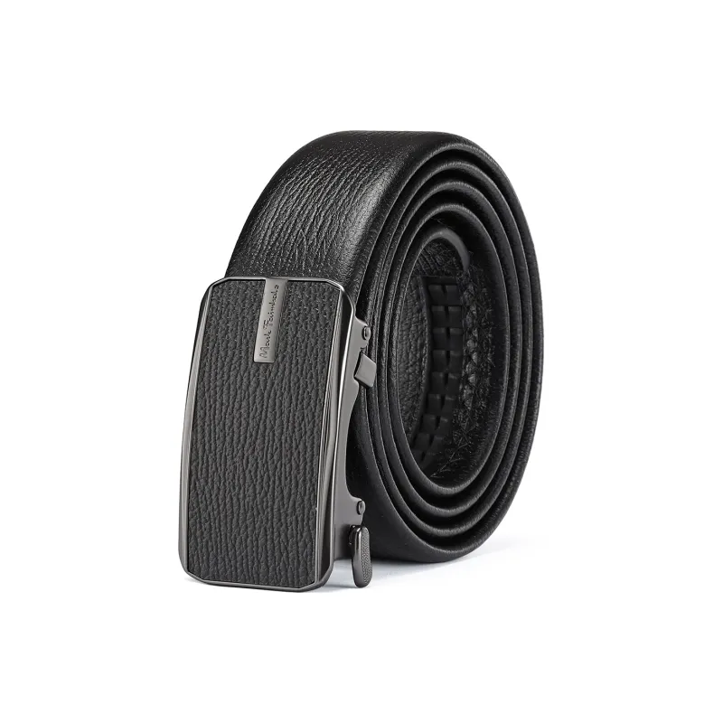 FAIRWHALE Business Style Automatic Buckle High End Subtle Top Grain Cow Leather Belt Men's Width 3.5CM-0