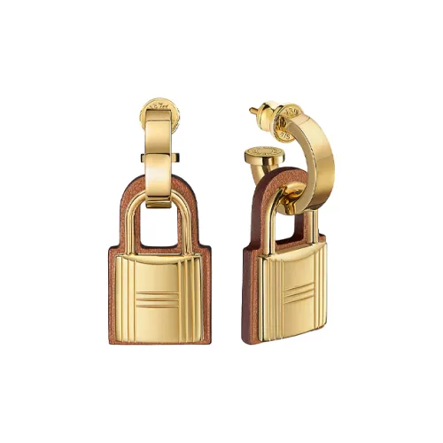 HERMES O'Kelly Earrings Women's Gold