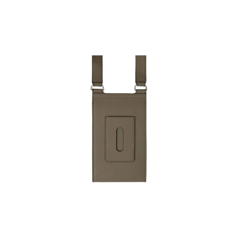 Mulberry Grained Leather Cell Phone Pouch Shoulder Bag Crossbody Bag Mini Men's Linen Green-1