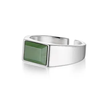 IDEAGEMER Hetian Jade Rings Jasper Men's