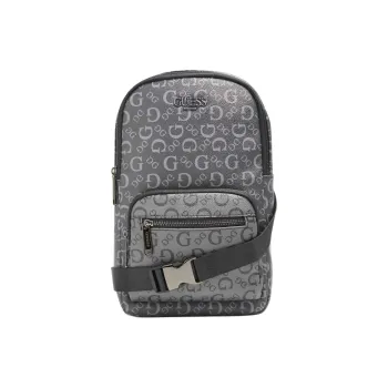 GUESS Artificial Leather Crossbody Bag Shoulder Bag Men's Black Gray Color