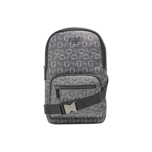 GUESS Artificial Leather Crossbody Bag Shoulder Bag Men's Black Gray Color
