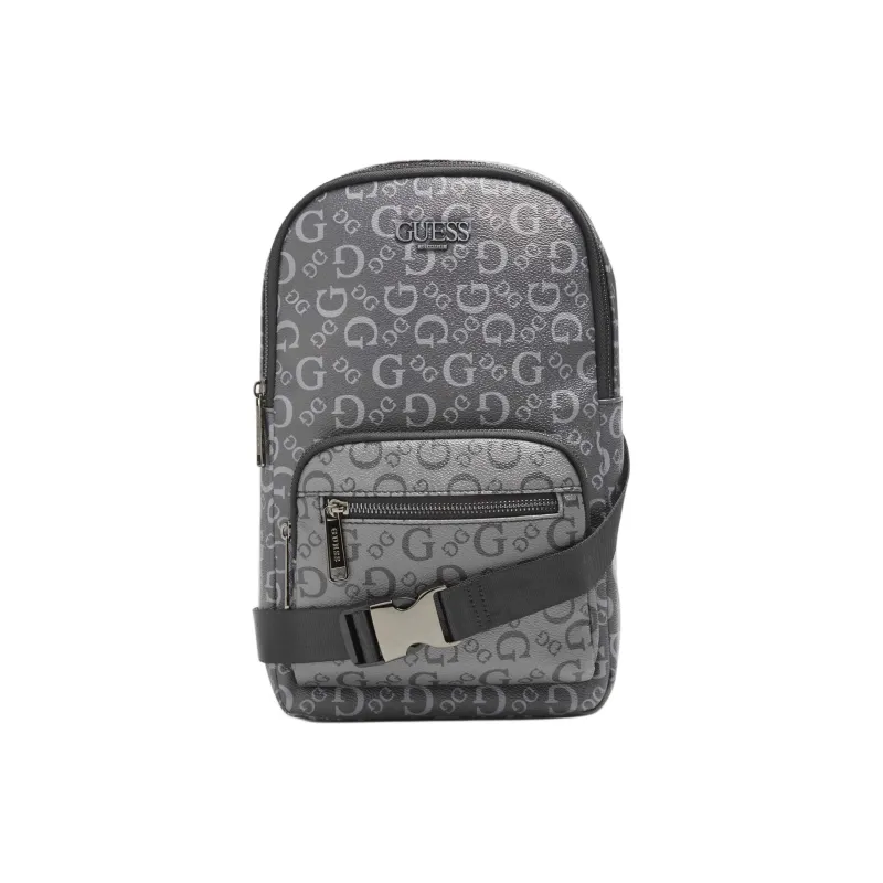 GUESS Artificial Leather Crossbody Bag Shoulder Bag Men's Black Gray Color-0