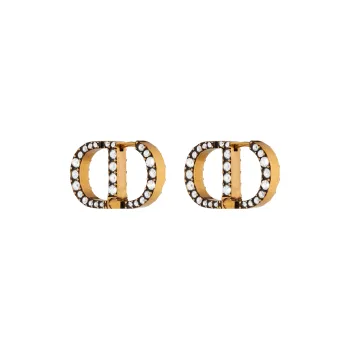 DIOR 30 Montaigne Earrings Women's Gold/Black