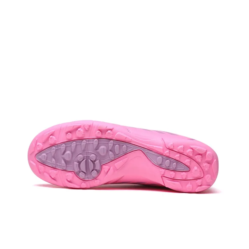 Binary Cushioning Waterproof Breathable Supportive Lightweight Rebound Soccer Shoes Women's Pink-4