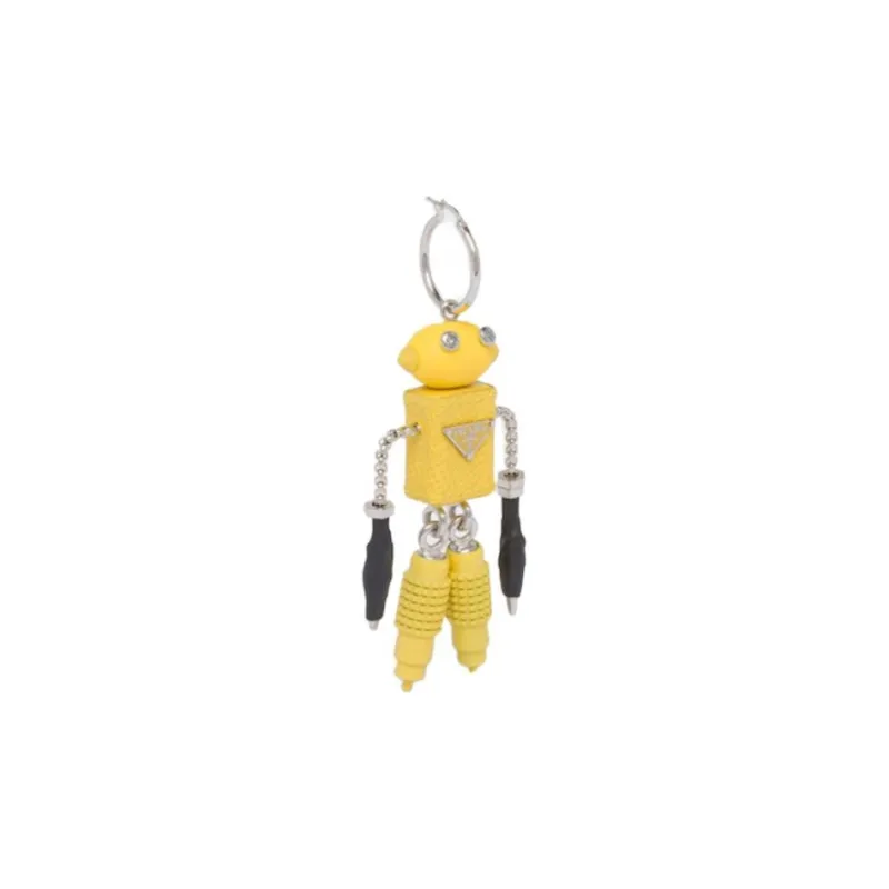 PRADA Saffiano Earrings Unisex Yellow-1