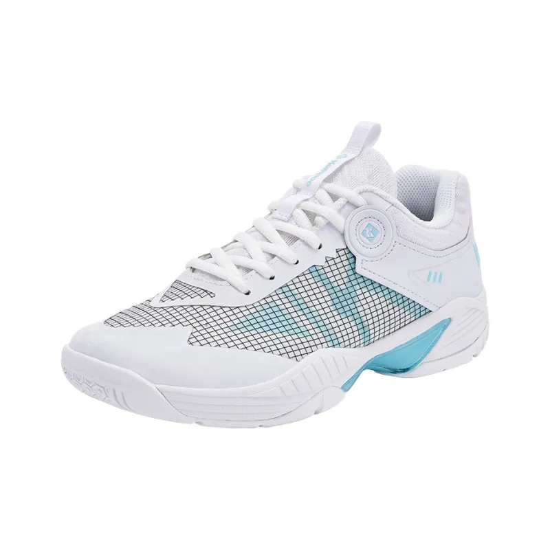 KUMPOO Badminton Shoes Unisex Low Top White Aqua Green-1
