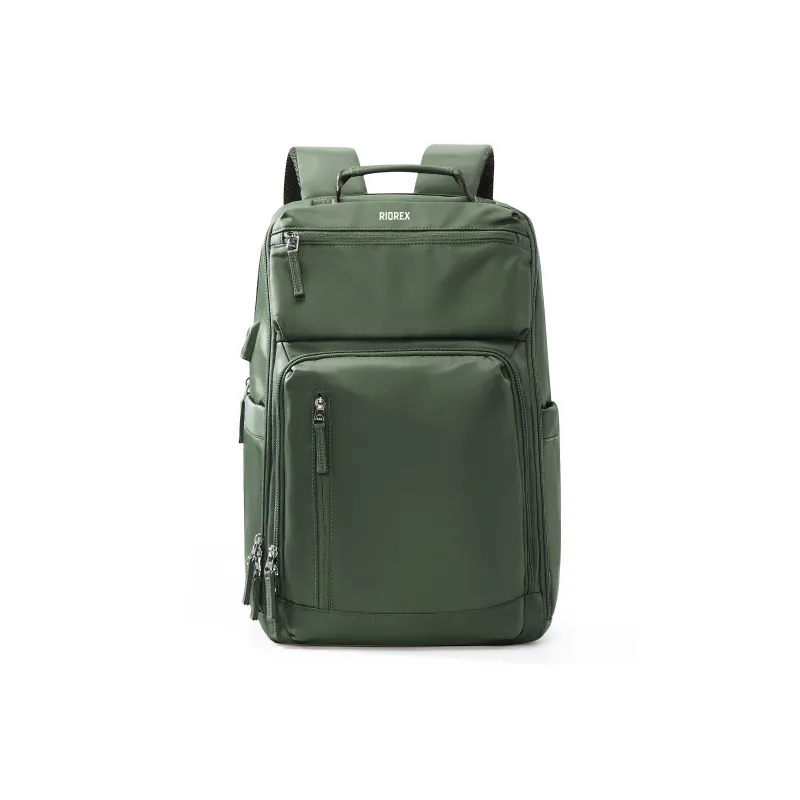 RIOREX Fabric Backpack Large Size Unisex Black/Khaki/Ecru/Army Green/Sea Blue-11