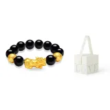 S999 Fine Silver-Chinese Auspicious Animal Beaded Bracelet (6-8mm)+Love (Box)
