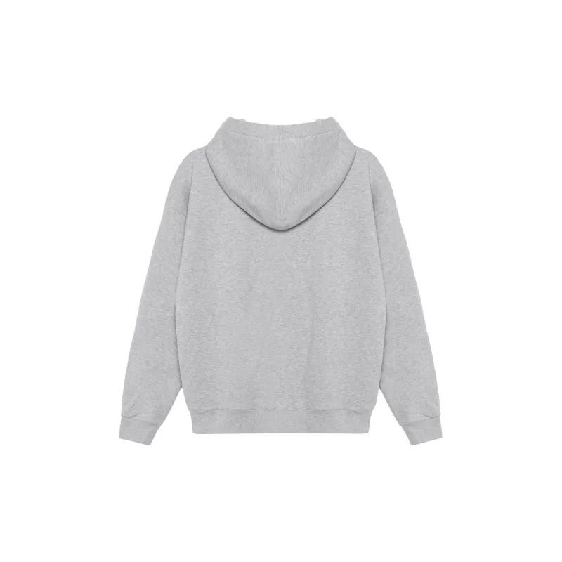 GUCCI Men Large GUCCI Logo Popover Hoodie Grey-2