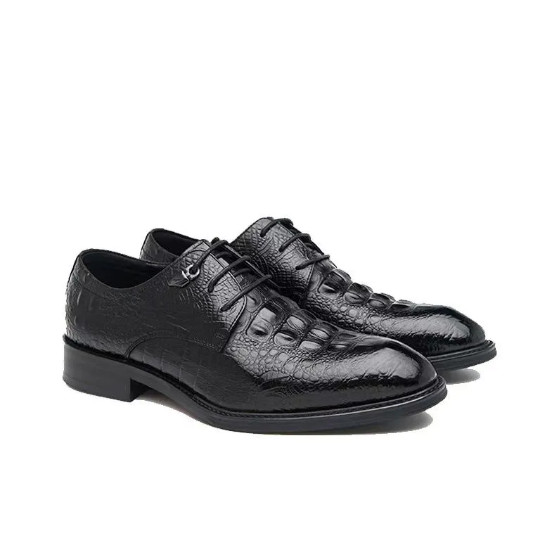KACHILANG Dress Shoes Men Low Top Black/Red-1