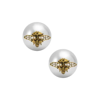 DIOR Metal Resin Crystal Earrings Women's