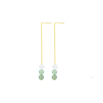 Yi Zhen Ge Hetian Jade 925 Silver Earrings Women's