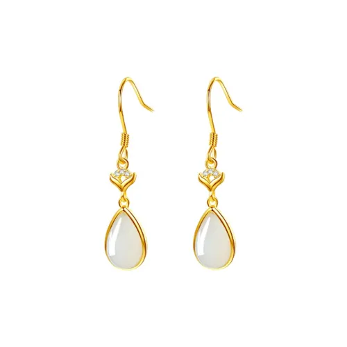 Best wishes Hetian Jade Earrings Women's