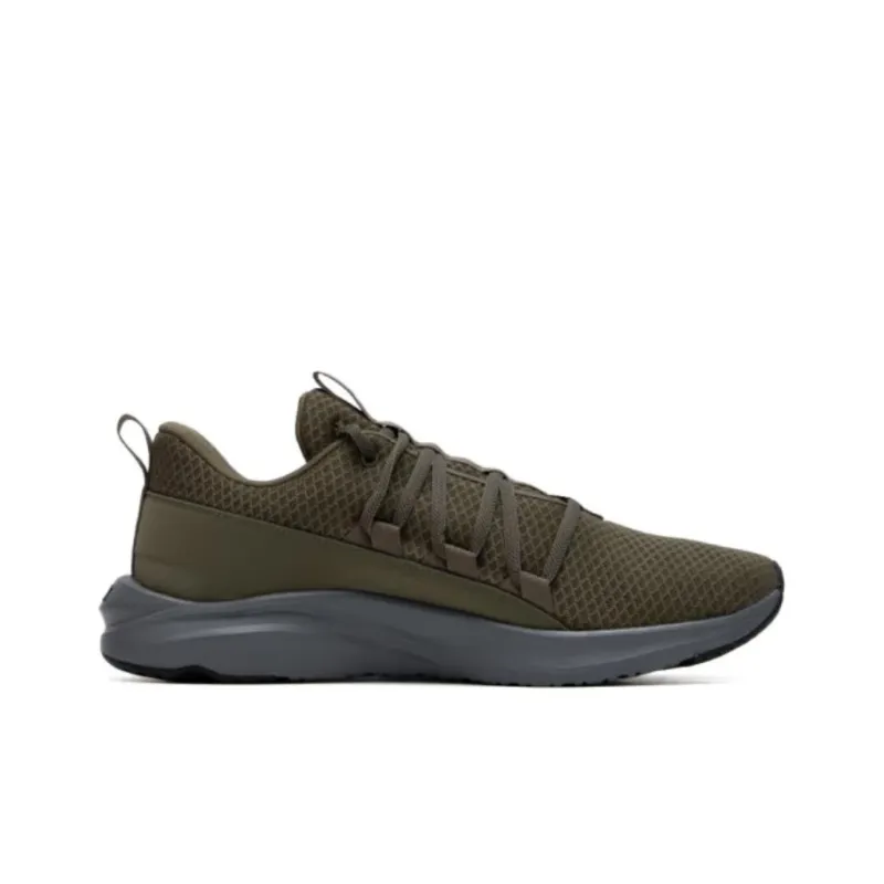 PUMA Softride Cushioning Anti Slip And Wear Resistant Low Top Running Shoes Men's Green Black-1