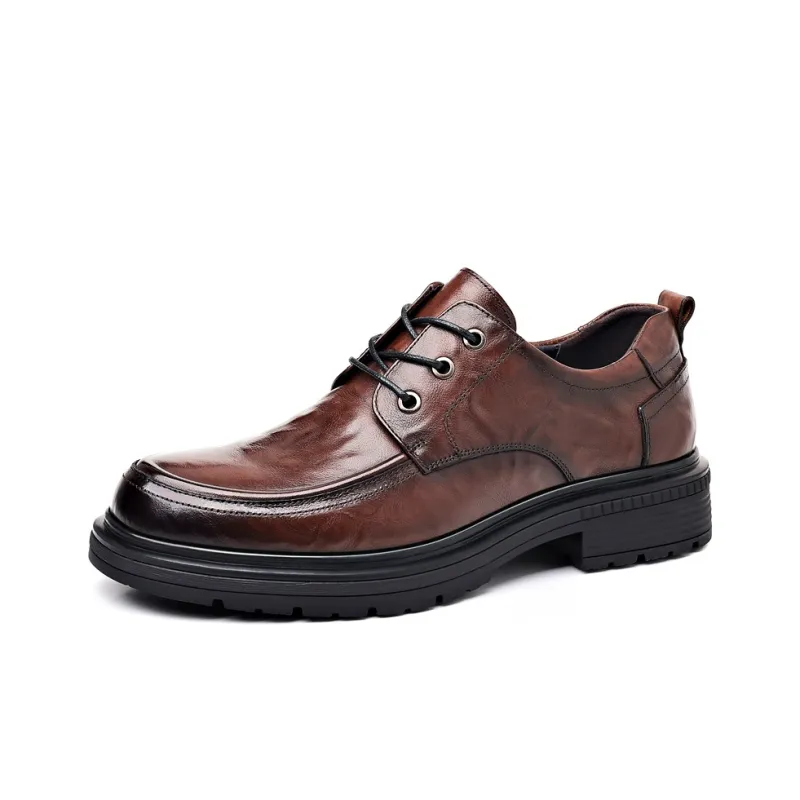 XIAOTOULANG Dress Shoes Men Low Top Black/Brown-11