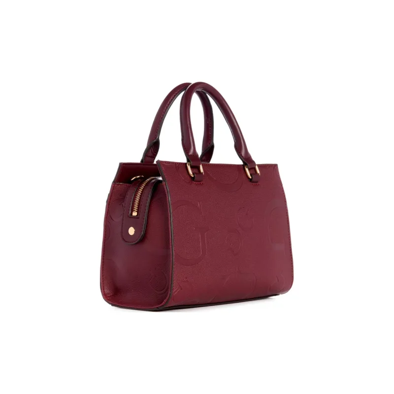 GUESS Coated Canvas One Shoulder Handbag Crossbody Bag Mini Women's Burgundy-1