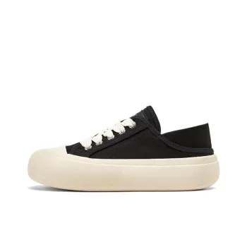 DAPHNE Canvas Shoes Women's Low Top Black, Beige