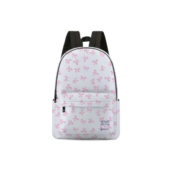 HINY Polyester Backpack Regular Unisex White Pink