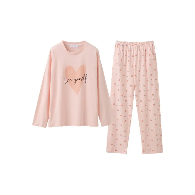 Huggy Kissy Pajama Set Women's Light Dusty Pink-0