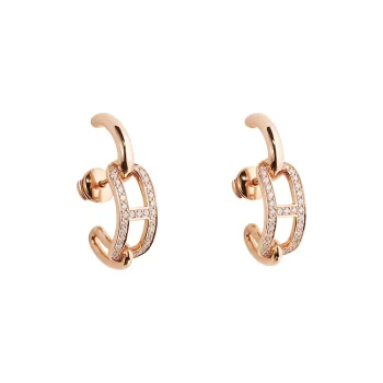 HERMES Earrings Women's Rose Gold