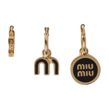 MIU MIU Set Of Three Clasp Fastened Hoop Earrings