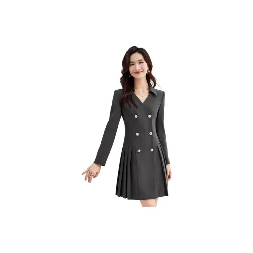 SENTUBILA Long-Sleeved Dresses Women's Dark Gray