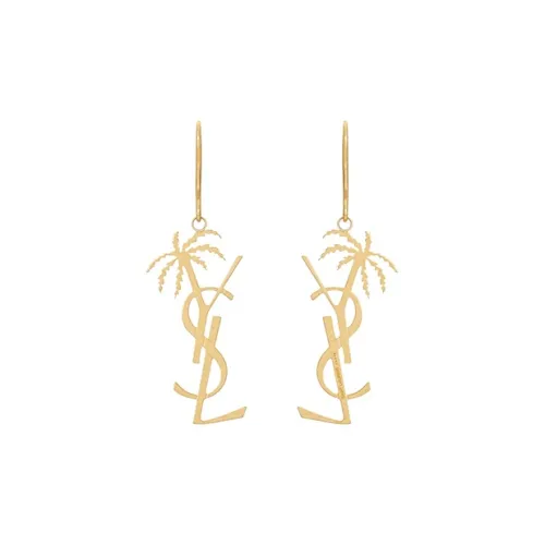 SAINT LAURENT Palm Monogram Pendant Earrings 