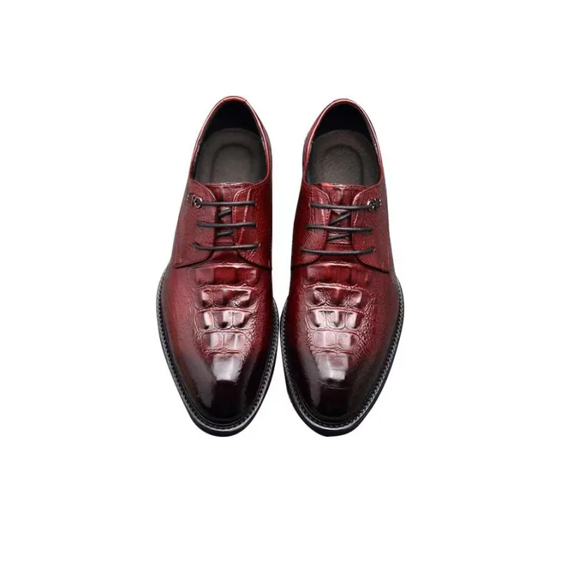 KACHILANG Dress Shoes Men Low Top Black/Red-5
