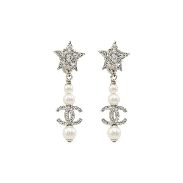 CHANEL 2020 Cc Star Rhinestone Earrings-0