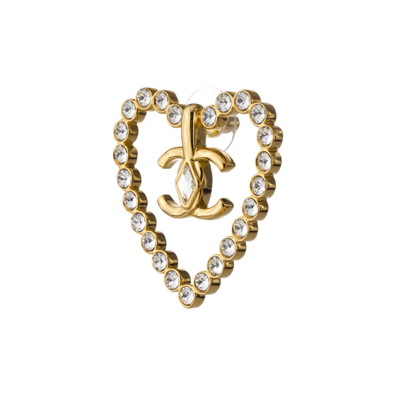 CHANEL Hoop Earrings Women's Gold-1